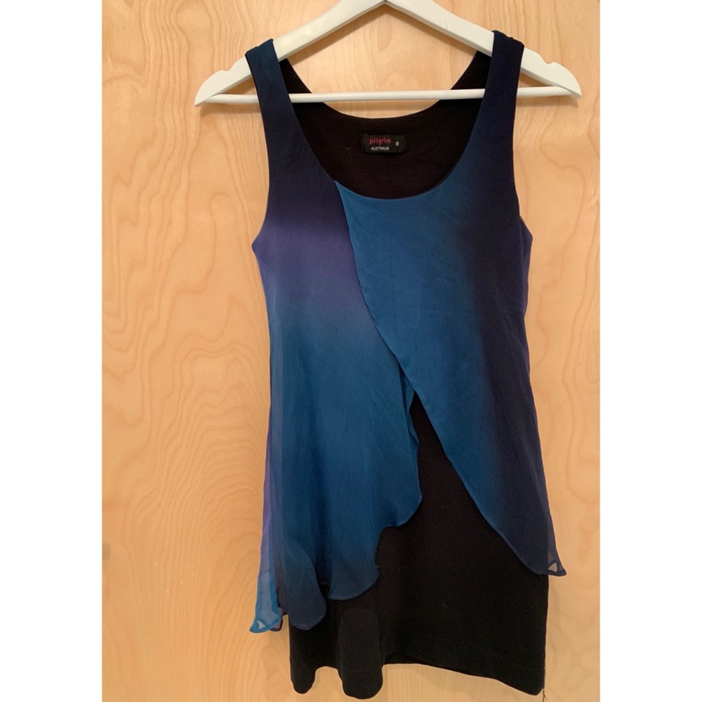 Pilgrim- Night mini dress with blue fairy flaps